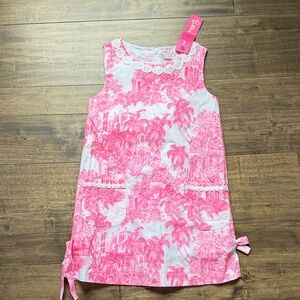Lilly Pulitzer Pink and White Tropical Print Dress